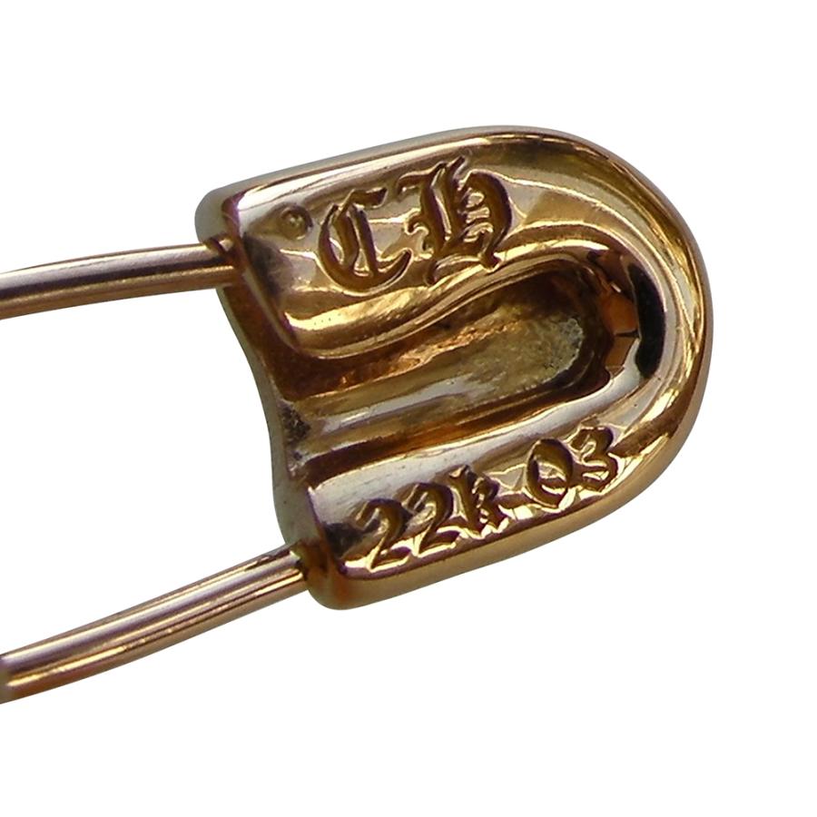 CHROME HEARTS SMALL 22K SAFETY PIN W/DIAMOND EARRING クロムハーツ