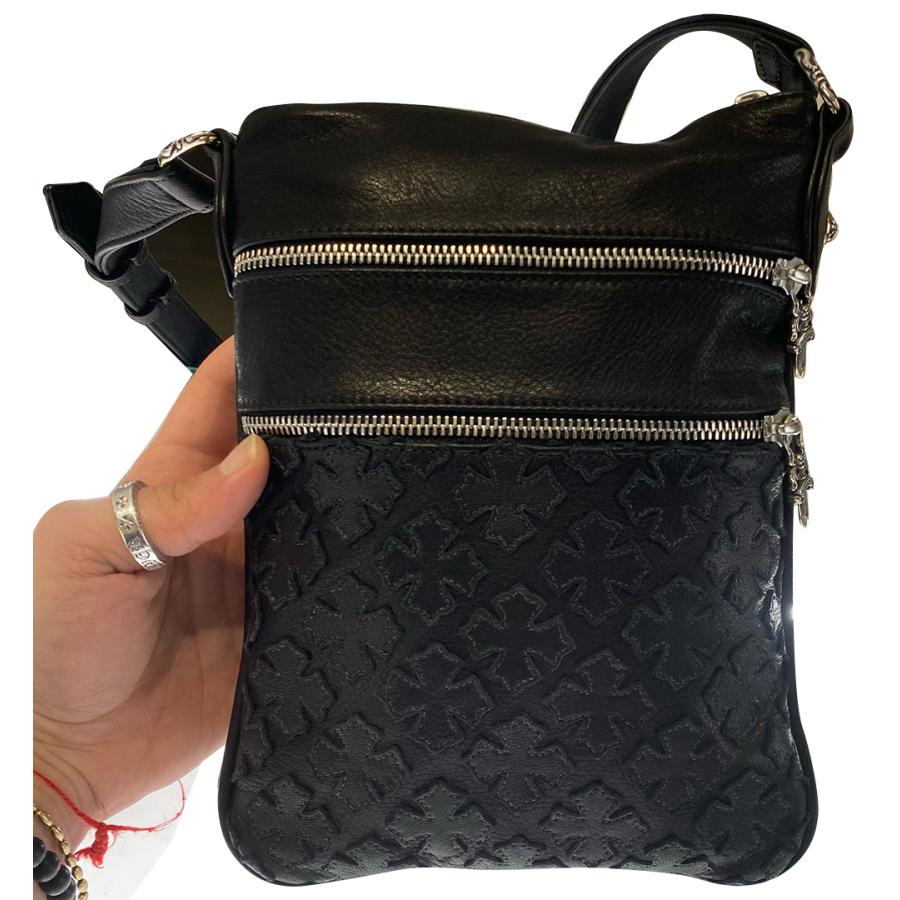 CHROME HEARTS PERRY' CH SCROLL LABEL BAG W/ BLACK STRAP CHROME HEARTS PERRY' CH SCROLL LABEL BAG W/ BLACK STRAP