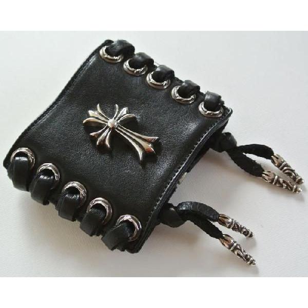 クロムハーツ レザーブレスレット シルバークロス : SKYTREK - 通販