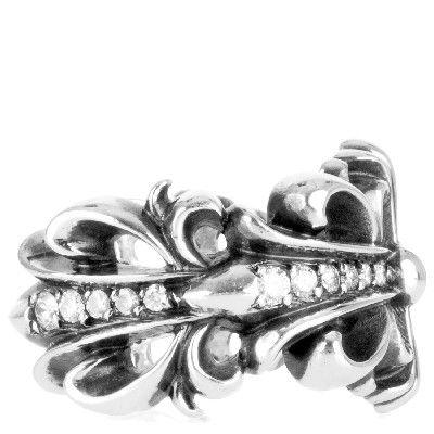 CHROME HEARTS DOUBLE FLORAL CROSS RING PAVE DIAMOND クロム CHROME HEARTS DOUBLE FLORAL CROSS RING PAVE DIAMOND クロム