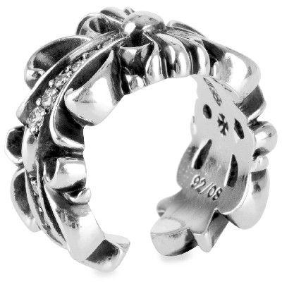 CHROME HEARTS DOUBLE FLORAL CROSS RING PAVE DIAMOND クロム CHROME HEARTS DOUBLE FLORAL CROSS RING PAVE DIAMOND クロム