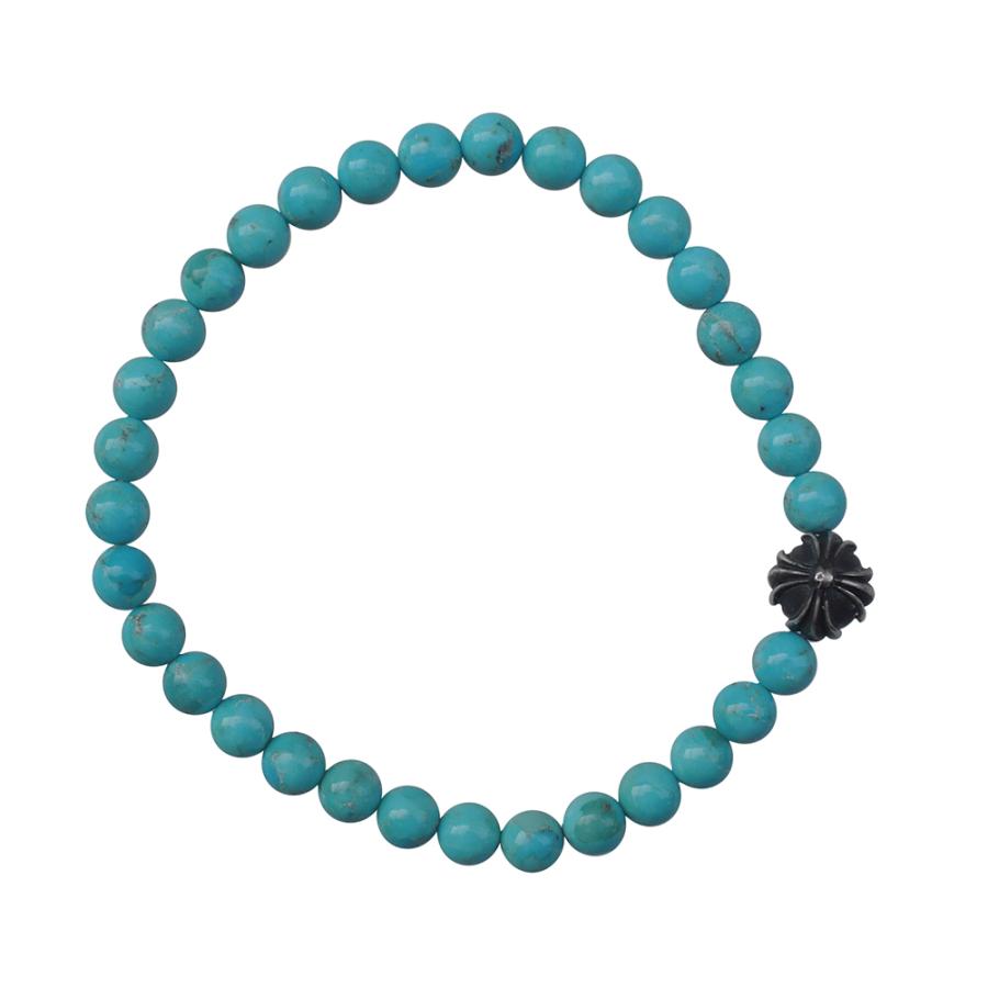 CHROME HEARTS 6MM TURQUOISE & 1 SILVER BEADS BRACELET クロムハーツ