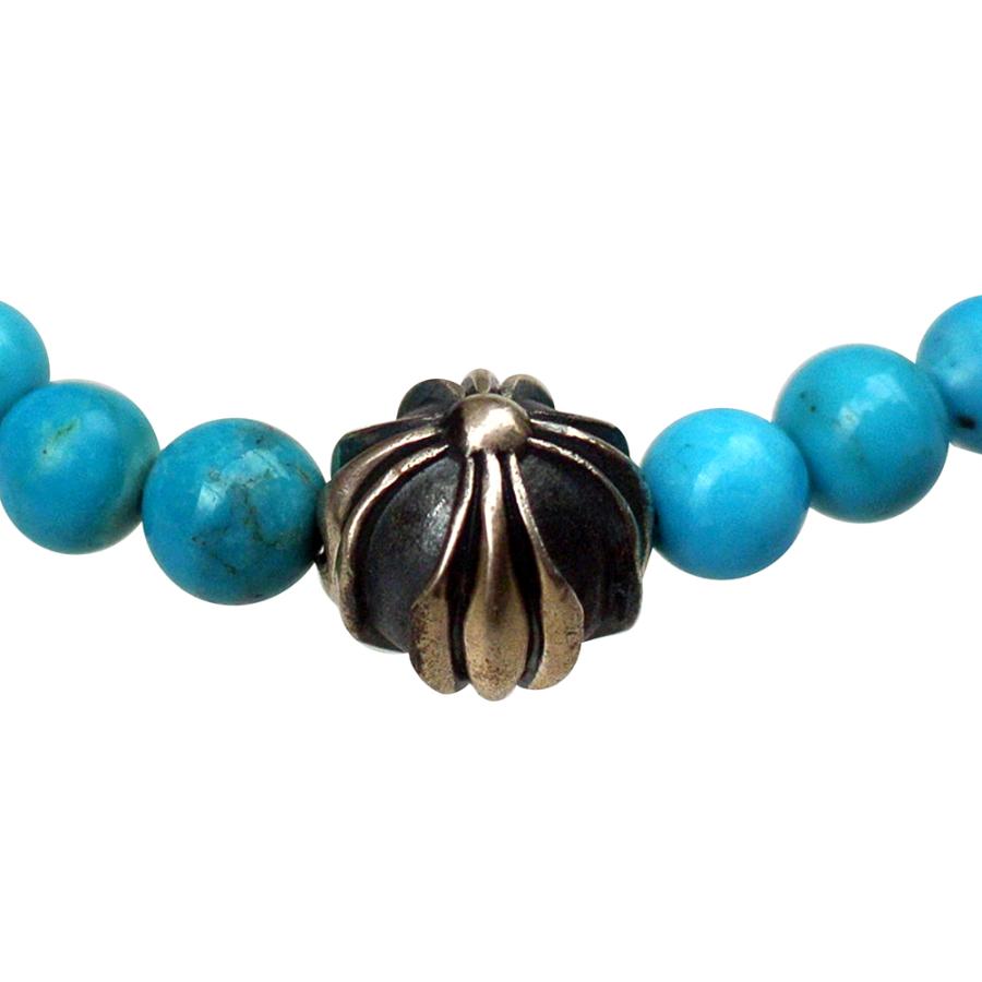 CHROME HEARTS 6MM TURQUOISE & 1 SILVER BEADS BRACELET クロムハーツ 