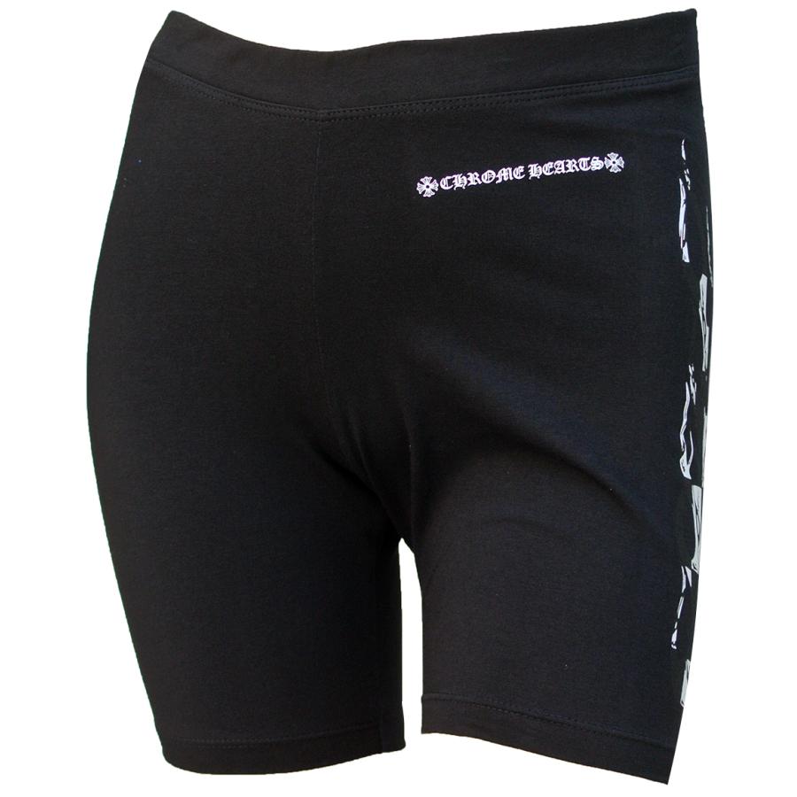 CHROME HEARTS - LADIES SHORTS BLACK FLAME クロムハーツ レディース さる股引き 黒いこと スポーツ-ウエア