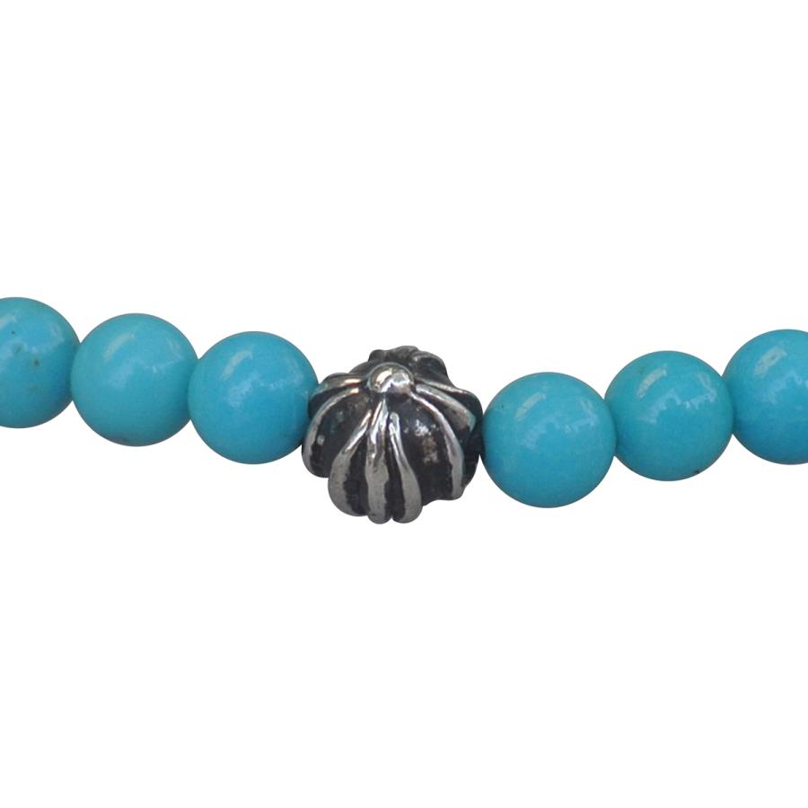 CHROME HEARTS 4MM TURQUOISE BEADS & 1 SILVER BRACELETクロム