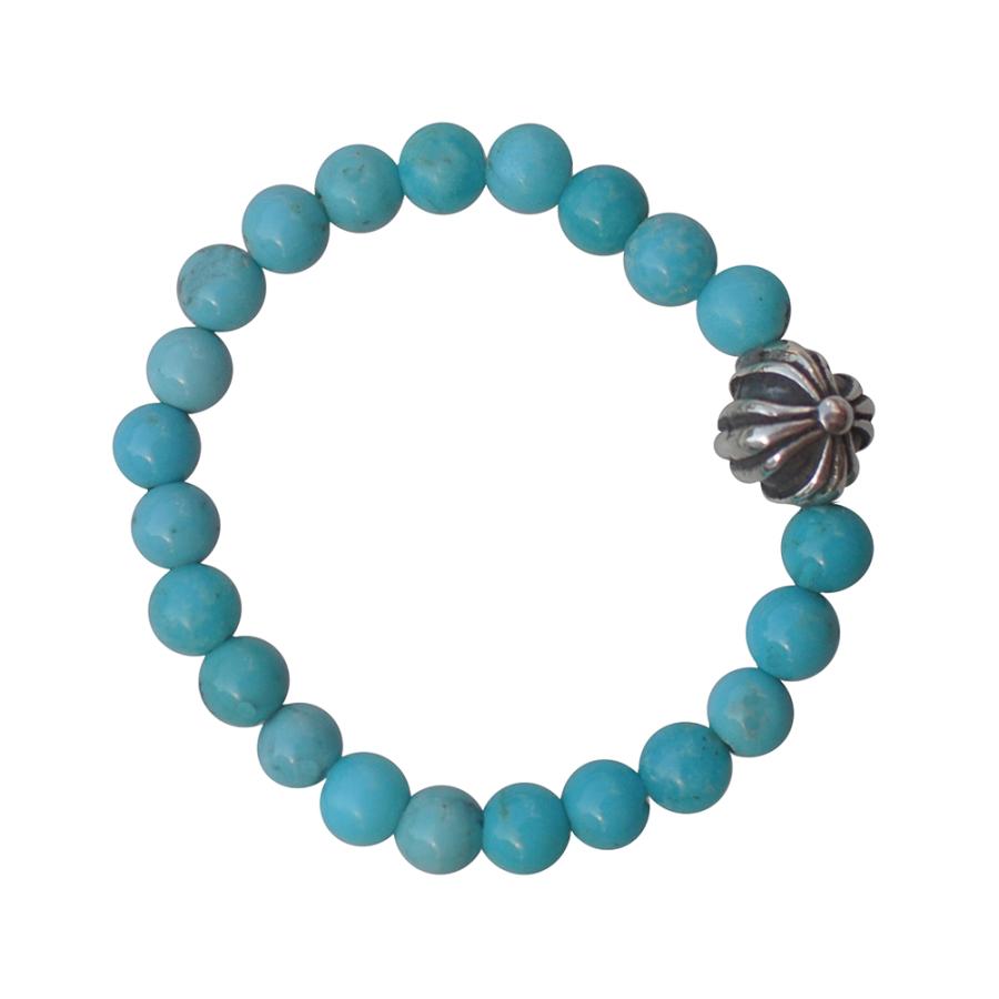 クロムハーツ。ターコイズビーズリングとシルバー十字架チャーム