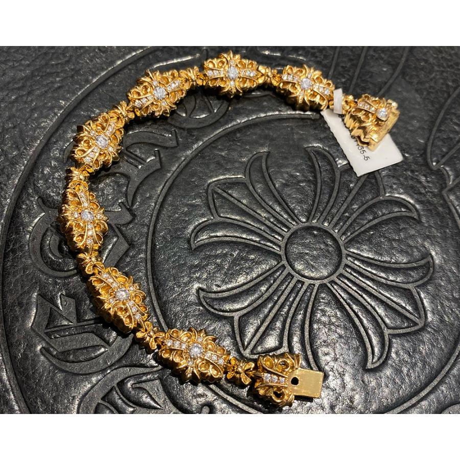 CHROME HEARTS 22K KEEPER LINK TINY PAVE DIAMOND BRACELET CHROME HEARTS 22K KEEPER LINK TINY PAVE DIAMOND BRACELET