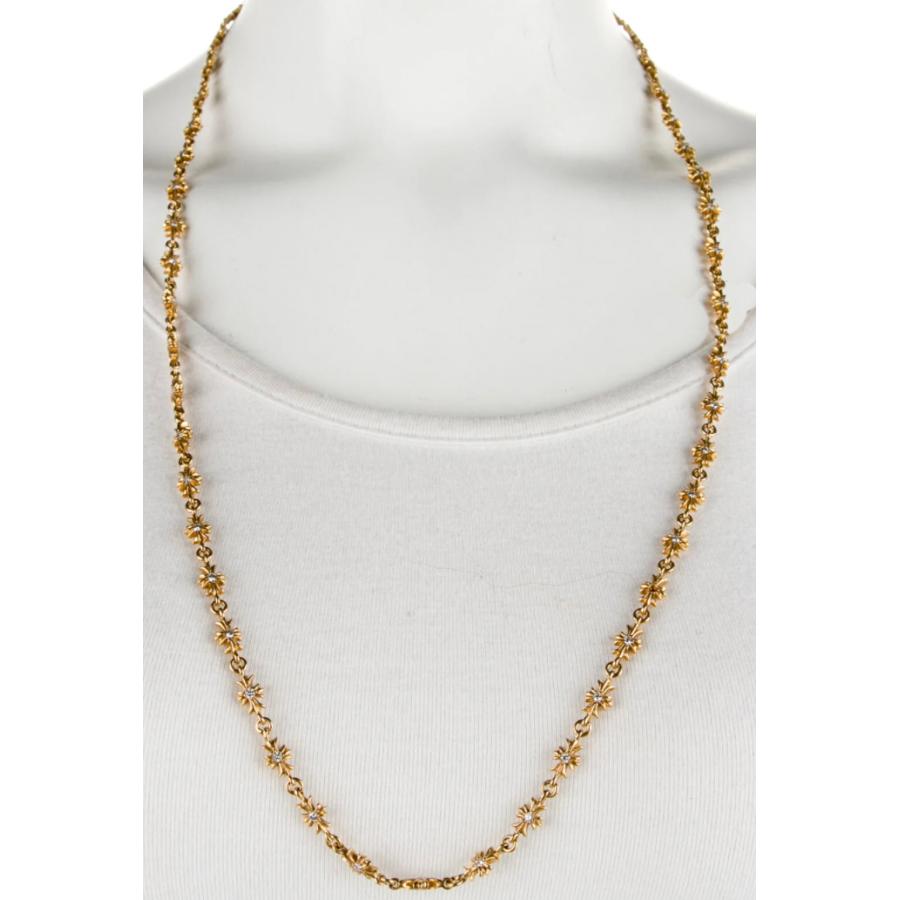 CHROME HEARTS 22K TINY E CROSS DOUBLE SIDE DIAMOND NECKLACE CHROME HEARTS 22K TINY E CROSS DOUBLE SIDE DIAMOND NECKLACE