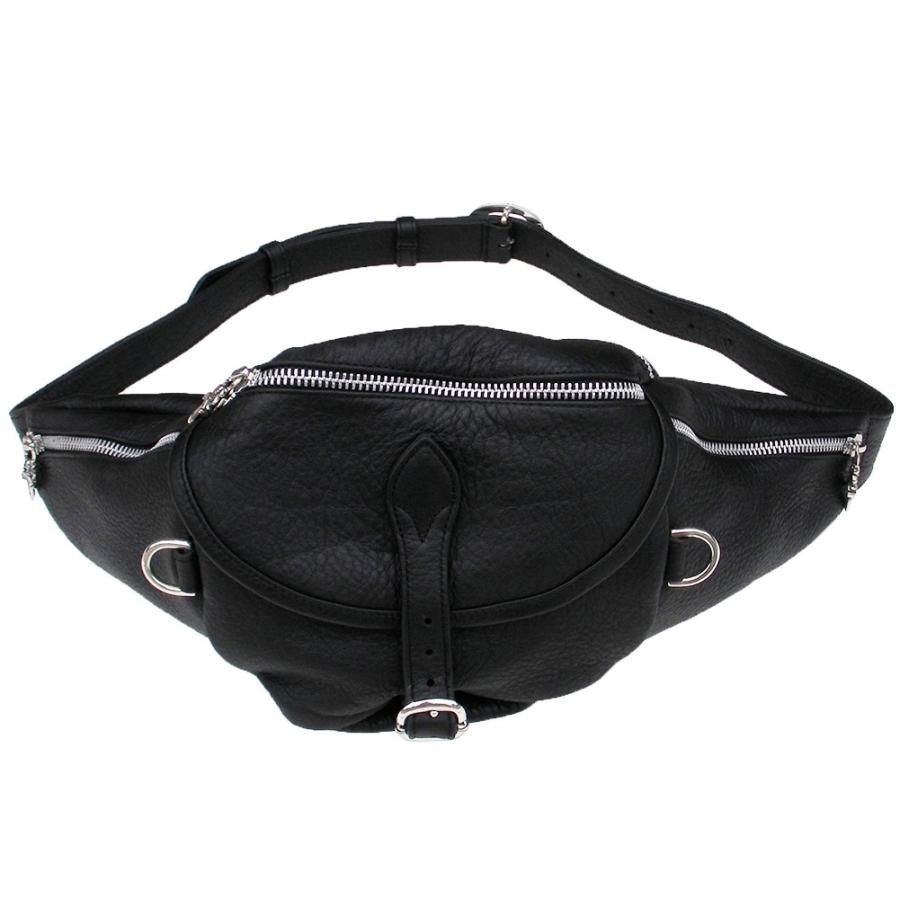 CHROME HEARTS BLACK LEATHER SNAT WAIST POUCH クロムハーツ ウエストバッグ SNAT #1・ブラック・レザー