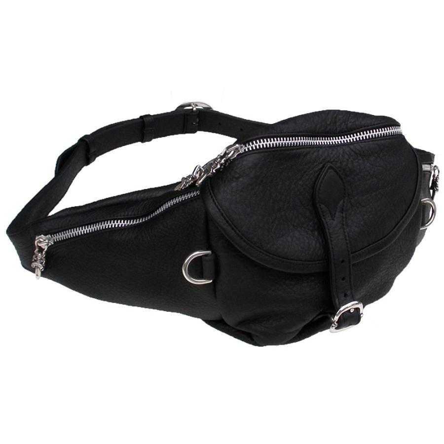 CHROME HEARTS BLACK LEATHER SNAT WAIST POUCH クロムハーツ ウエストバッグ SNAT #1・ブラック・レザーの画像