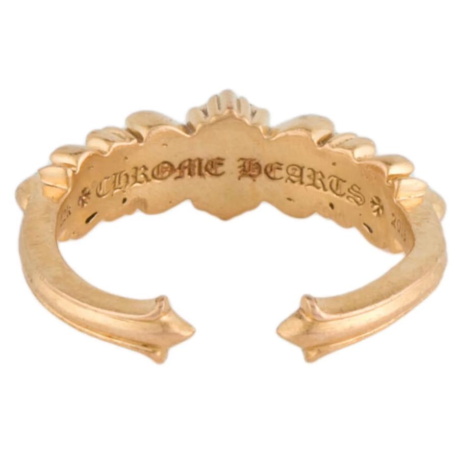 CHROME HEARTS OPEN BAND FLORAL HEART RING 22K W/PAVE CHROME HEARTS OPEN BAND FLORAL HEART RING 22K W/PAVE