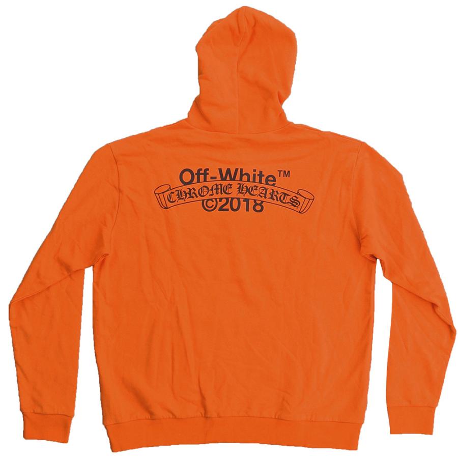 CHROME HEARTS OFF-WHITE ORANGE MED HOODIE MENS クロムハーツ メンズ