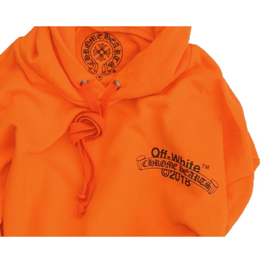 CHROME HEARTS OFF-WHITE ORANGE MED HOODIE MENS クロムハーツ メンズ