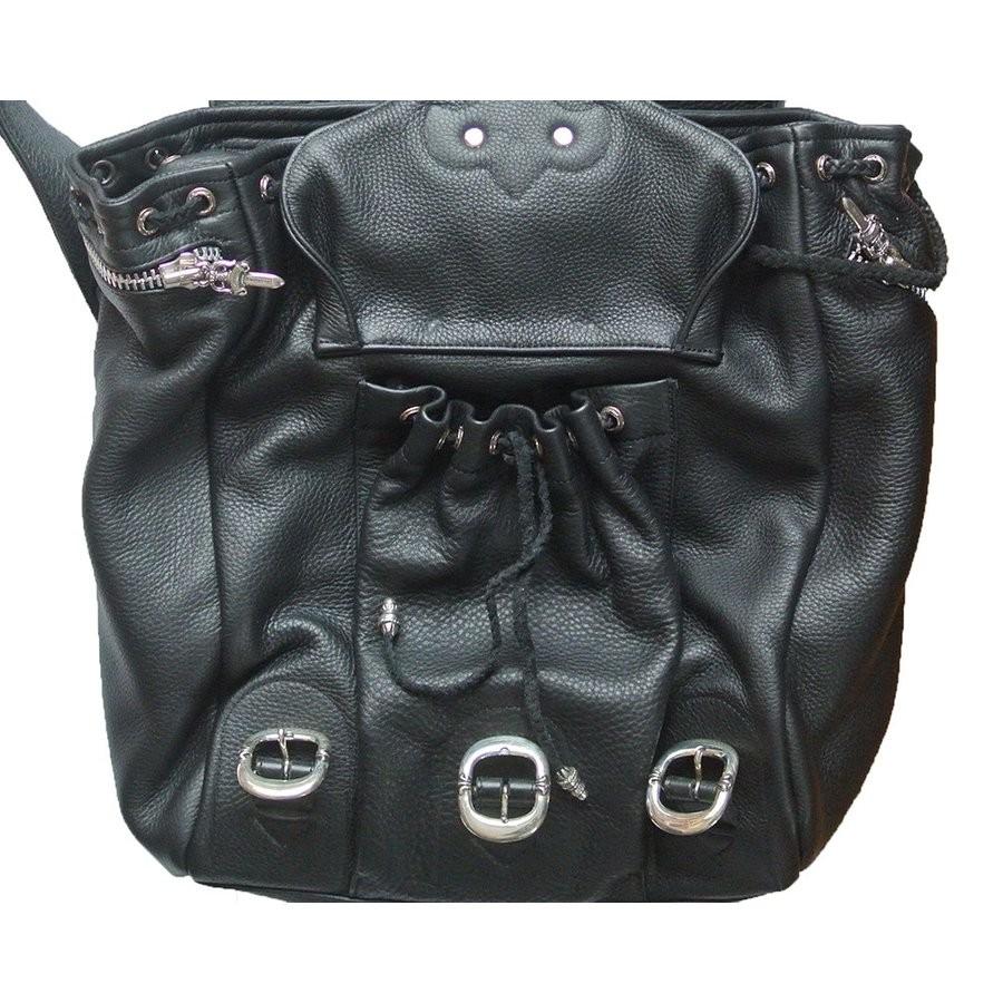 CHROME HEARTS LEATHER BACKPACK CROSS クロムハーツ レザー バックパック クロス ラージサイズ ty11