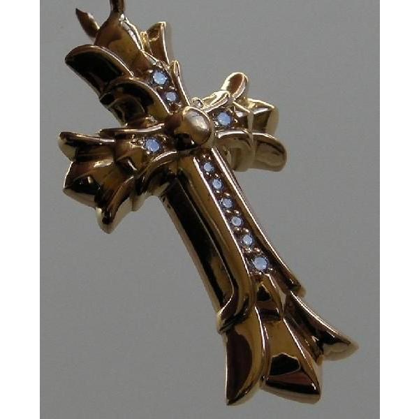 CHROME HEARTS DOUBLE TINY CH CROSS 22K PAVE クロムハーツ
