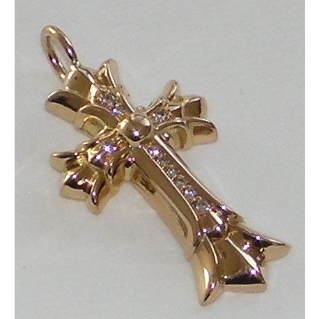 CHROME HEARTS DOUBLE TINY CH CROSS 22K PAVE クロムハーツ ダブル
