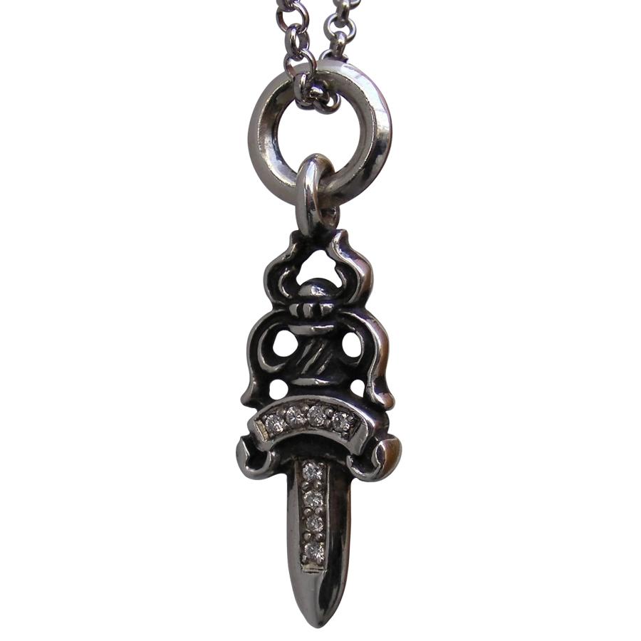 CHROME HEARTS DAGGER CHARM #5 PAVE DIAMOND クロムハーツ　ダガーチャーム　＃５　パヴェダイヤモンド  ロールチェーンネックレス付き　 : zq : SKYTREK - 通販 - Yahoo!ショッピング