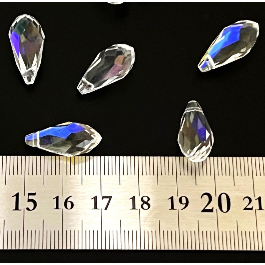 ティアドロップ 10*20mm オーロラ 25個 クリスタルガラス 手芸 パーツ