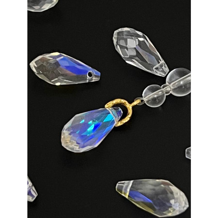 ティアドロップ 10*20mm オーロラ 25個 クリスタルガラス 手芸 パーツ