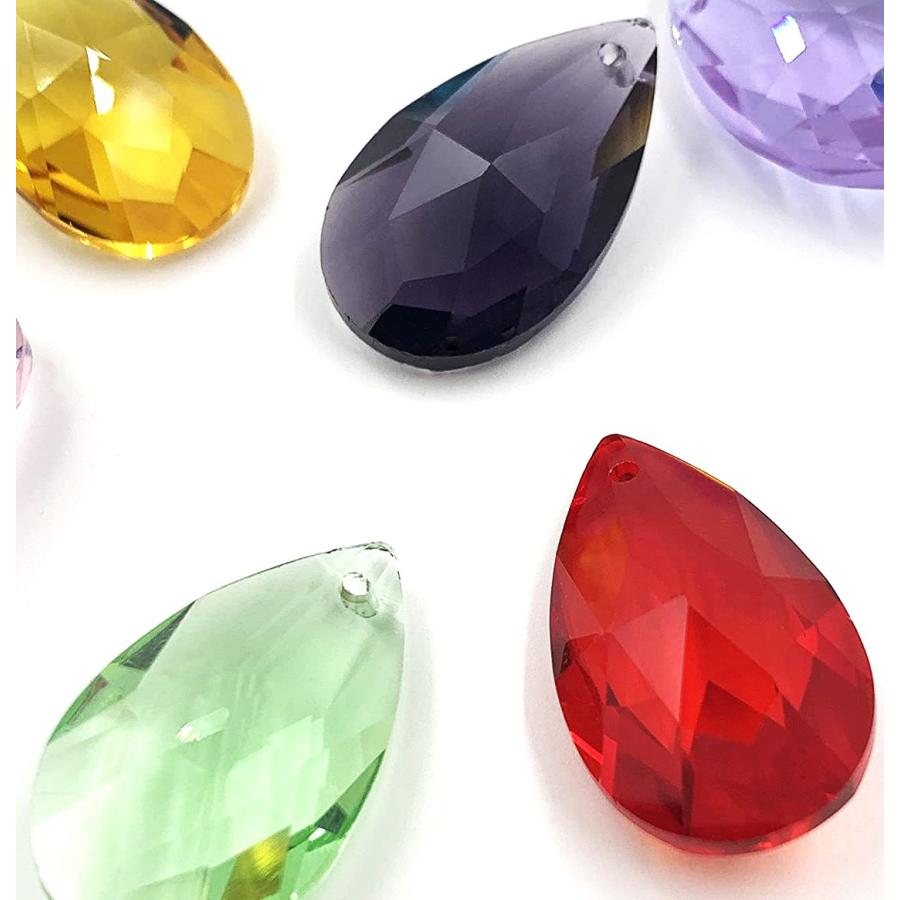 しずく型 22mm カラフル 8色セット サンキャッチャー クリスタルガラス