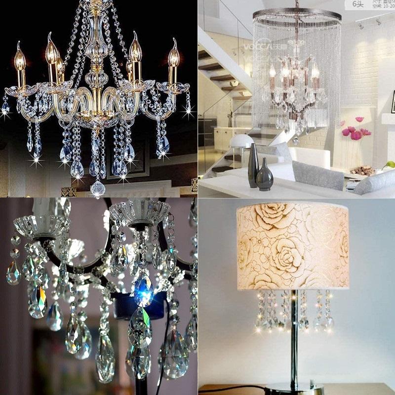 しずく型 50mm 透明 6個セット 涙型 クリスタルガラス ドロップ