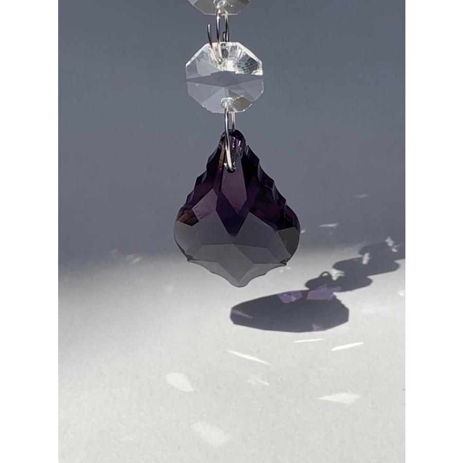 紫色クリスタルシャンデリア シャンデリア 8灯 ラベンダー色 紫 パープル かわいい プリンセス