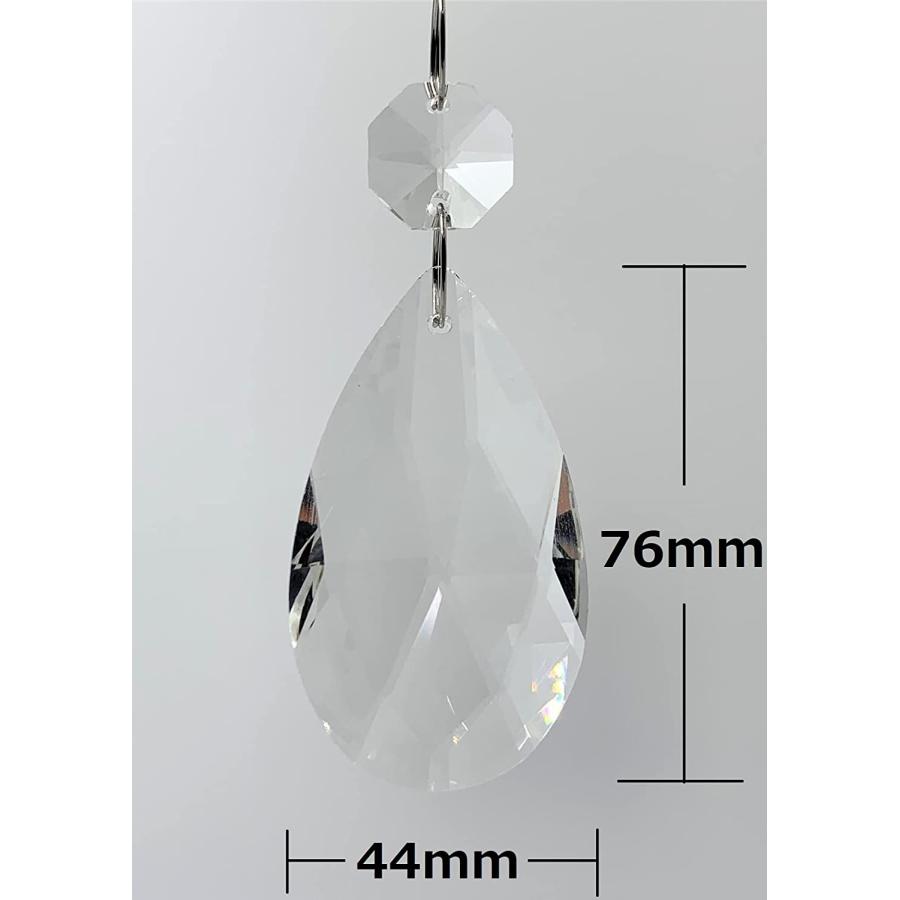 しずく型 76mm 透明 2個セット 涙型 クリスタルガラス ドロップ