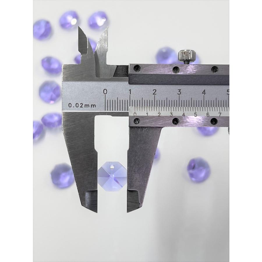 クリスタル装飾品 8個セット 八角 2つ穴 14mm カラフル 10色 100個 オクタゴン ビーズ クリスタル