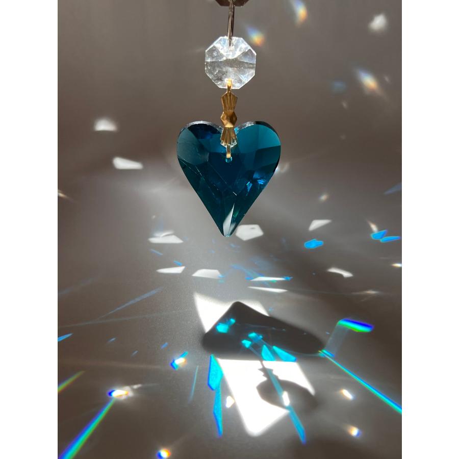 ハート 38mm 5色選べる 6個セット クリスタルガラス サンキャッチャー