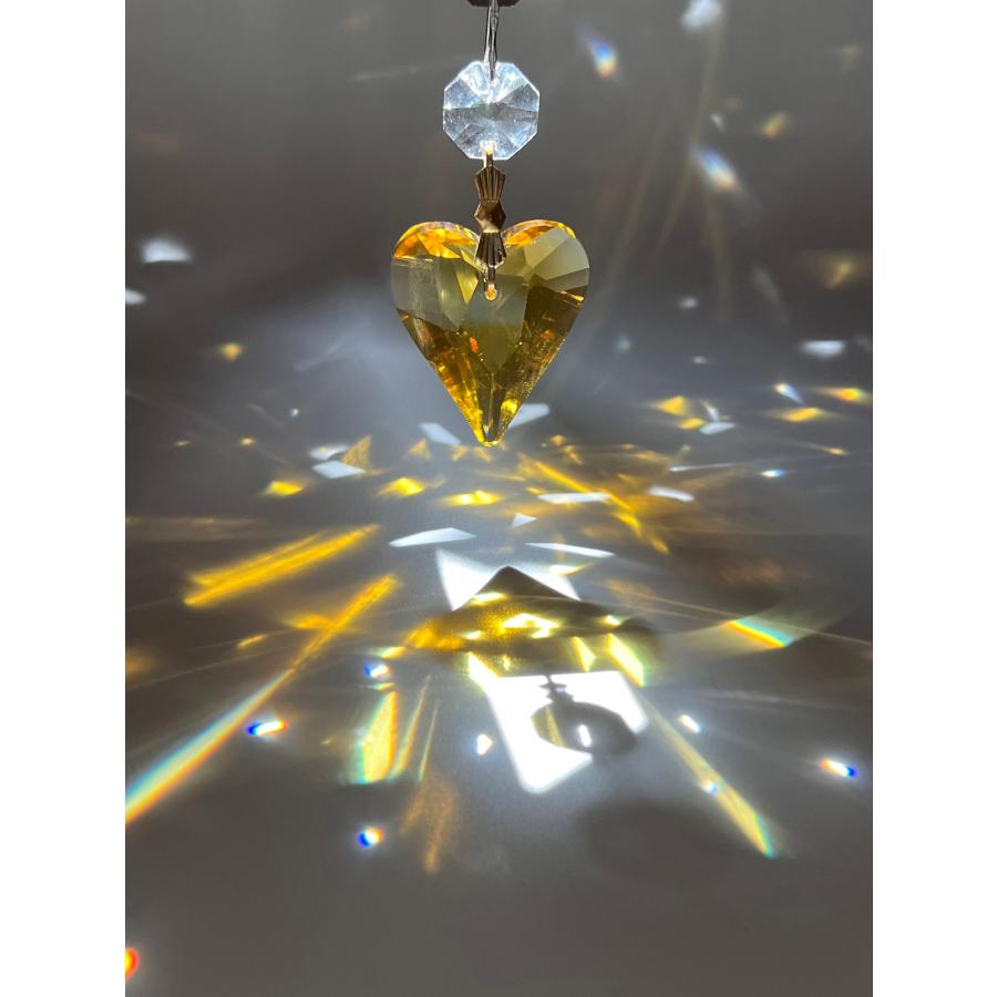 ハート 38mm 5色選べる 6個セット クリスタルガラス サンキャッチャー