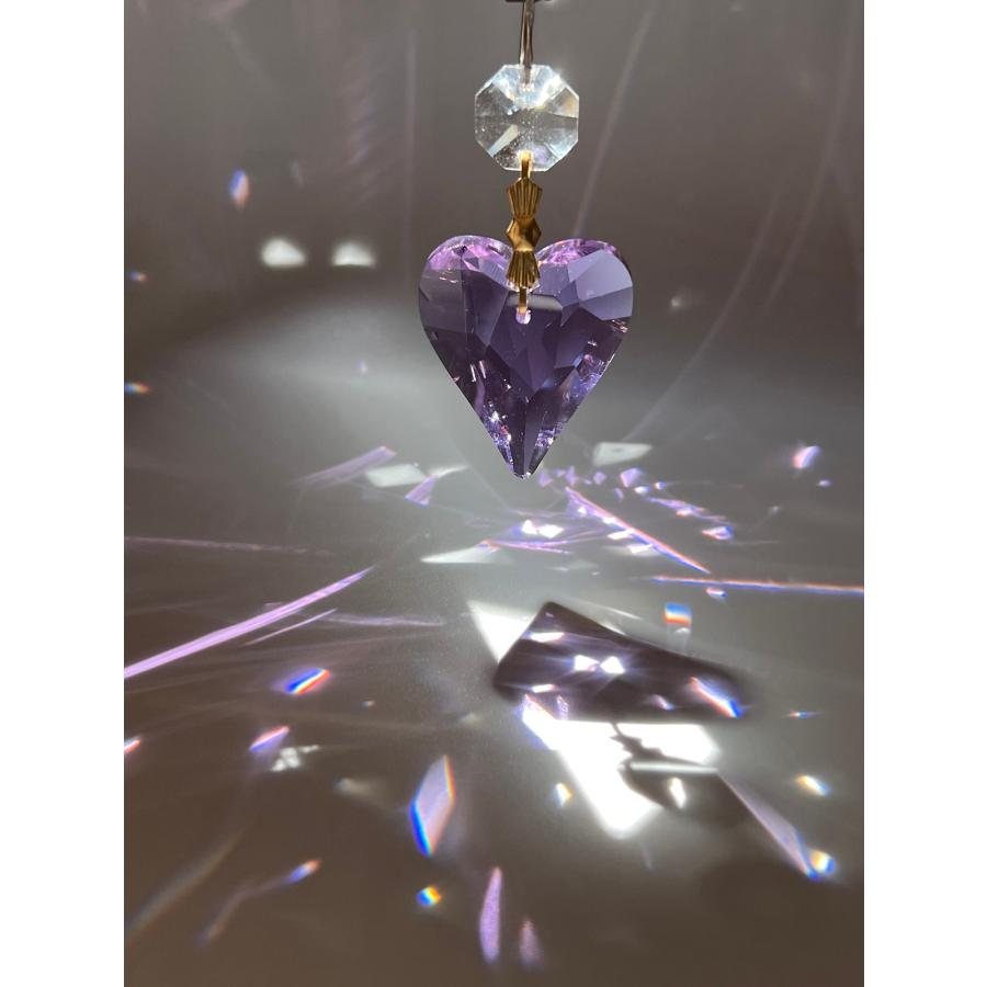 ハート 38mm 5色選べる 6個セット クリスタルガラス サンキャッチャー