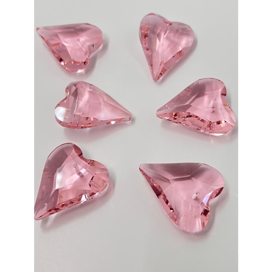 ハート 38mm 5色選べる 6個セット クリスタルガラス サンキャッチャー