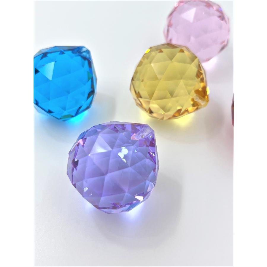 クリスタルボール 40mm カラフル 6色セット クリスタルガラス サン
