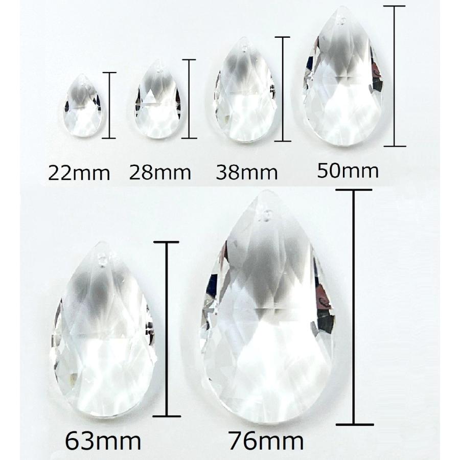 しずく型 38mm 透明 8個 クリスタルガラス サンキャッチャー