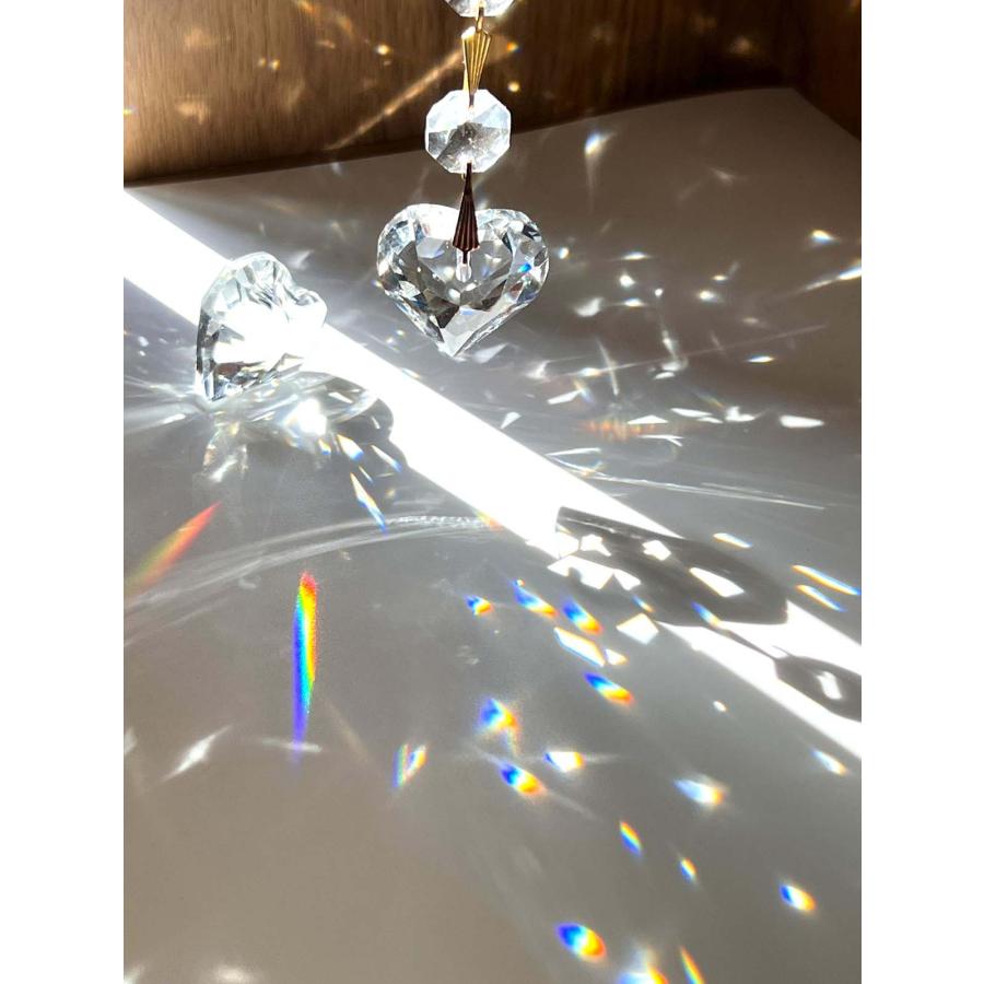 ハート型 45mm 透明 3個セット クリスタルガラス サンキャッチャー