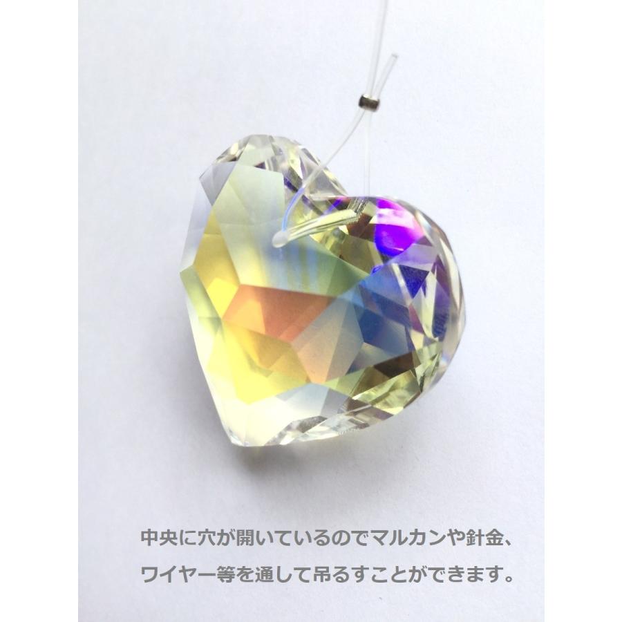 ハート型 45mm カラフル 6色セット クリスタルガラス サン