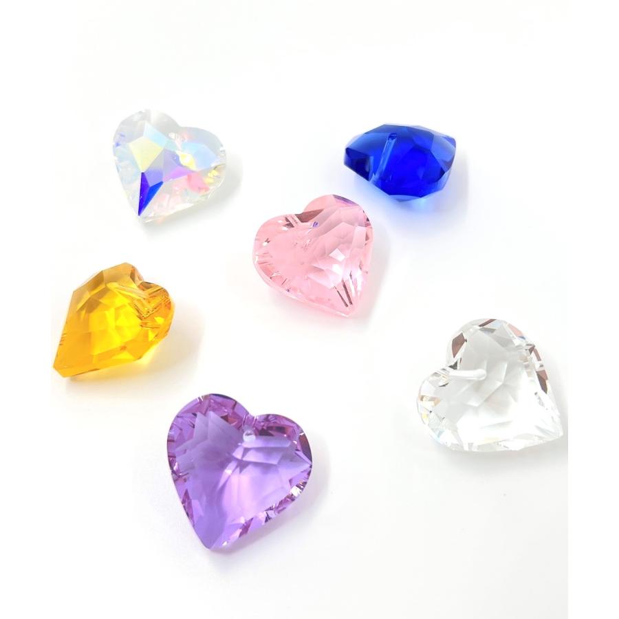 ハート型 45mm カラフル 6色セット クリスタルガラス サン