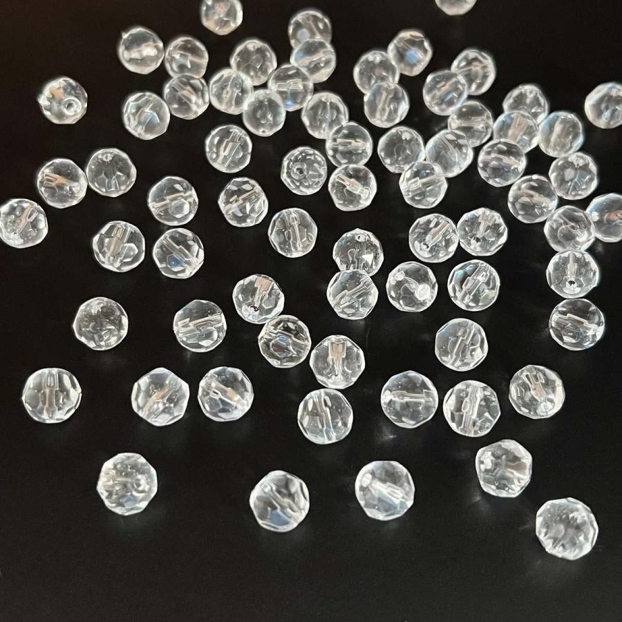 ガラス ビーズ 10mm 透明 200pcs サンキャッチャー 手芸 材料 パーツ