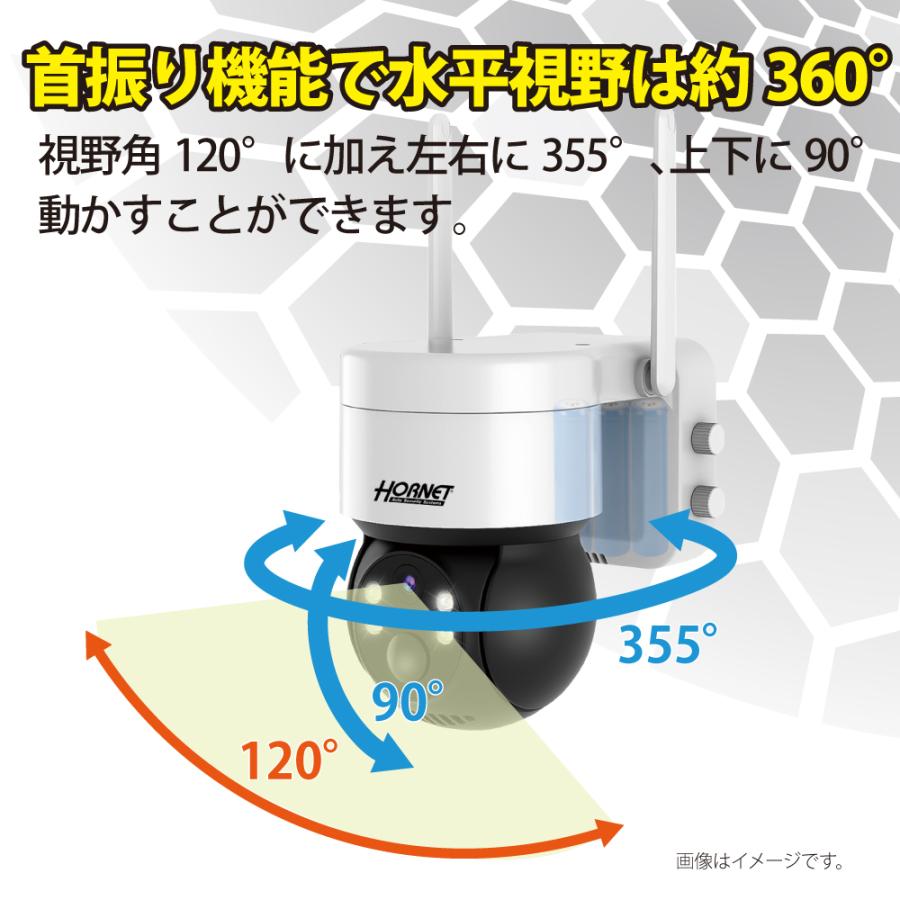 ホーネット 防犯カメラ HC-216BX ソーラーパネル式 電源要らず ワイヤレス Wi-Fi接続 アプリ管理 監視 動体検知 録画 白色光 赤外光 夜間対応_5