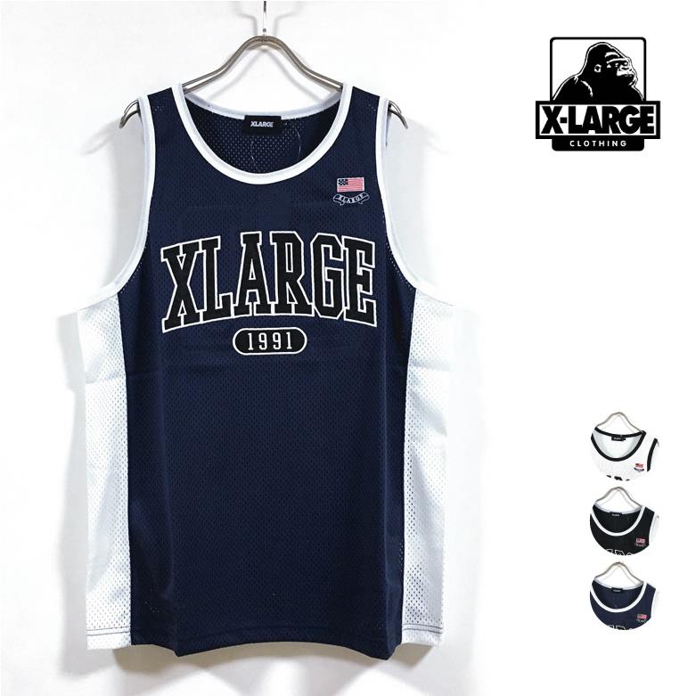 XLARGE エクストララージ XL BASKETBALL JERSEY バスケットボール シャツ メンズ ロゴ ノースリーブ タンクトップ