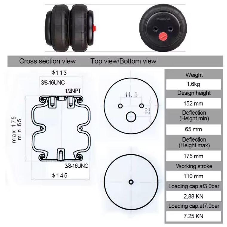 新品 エアースプリング 1/2NPT 2個 エアサス ファイヤーストーンタイプ エアバック (小）1/2NPT 2個 エアースプリング : スラム - 通販