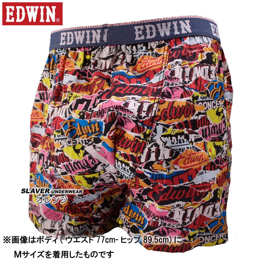 トランクス EDWIN エドウィン メンズ 綿 日本製生地 おしゃれ 立体裁断 2着までクリックポスト\240可 プリント 2024春夏 8320-3501　｜slaver-underwear｜05