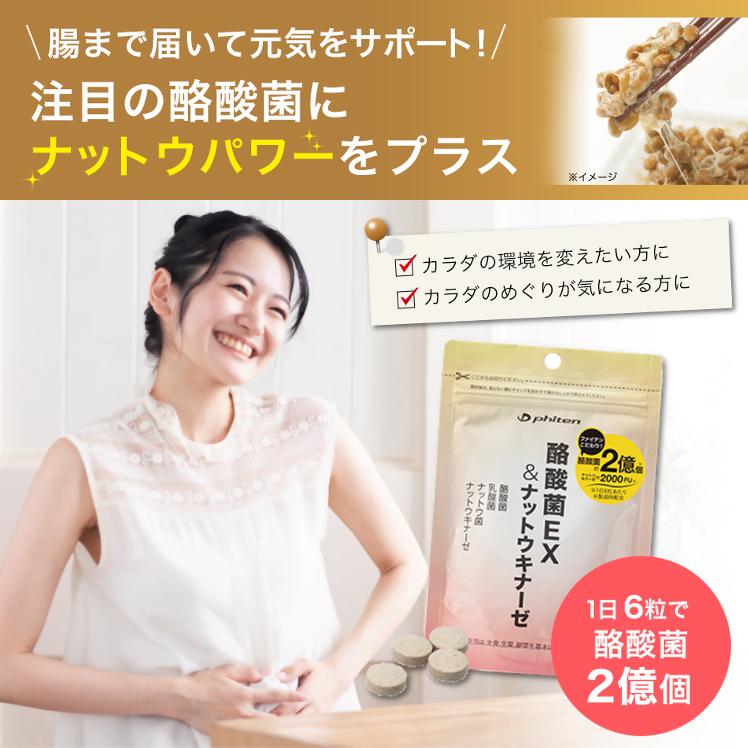 ファイテン 酪酸菌EX＆ナットウキナーゼ 1ヶ月分 180粒 代引き不可 