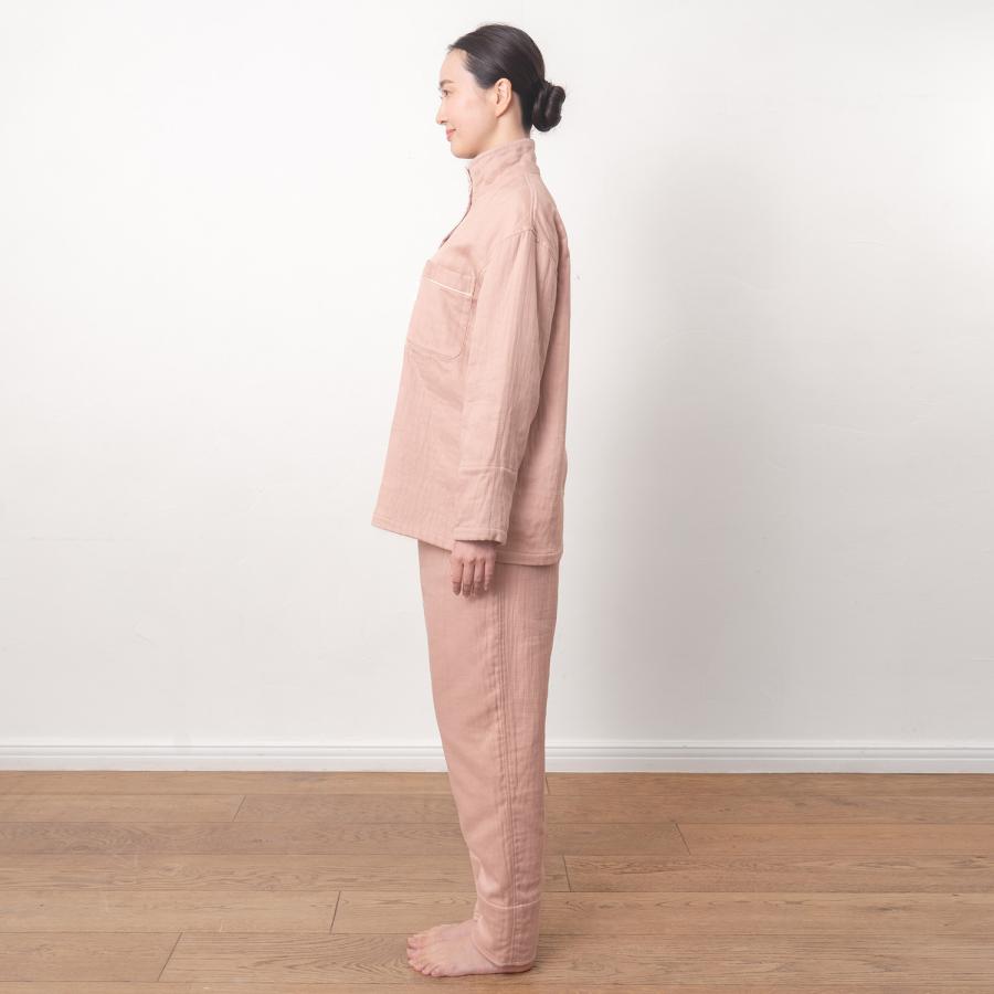 リフランス liflance しなやか3重ガーゼパジャマ ボルドー Lサイズ