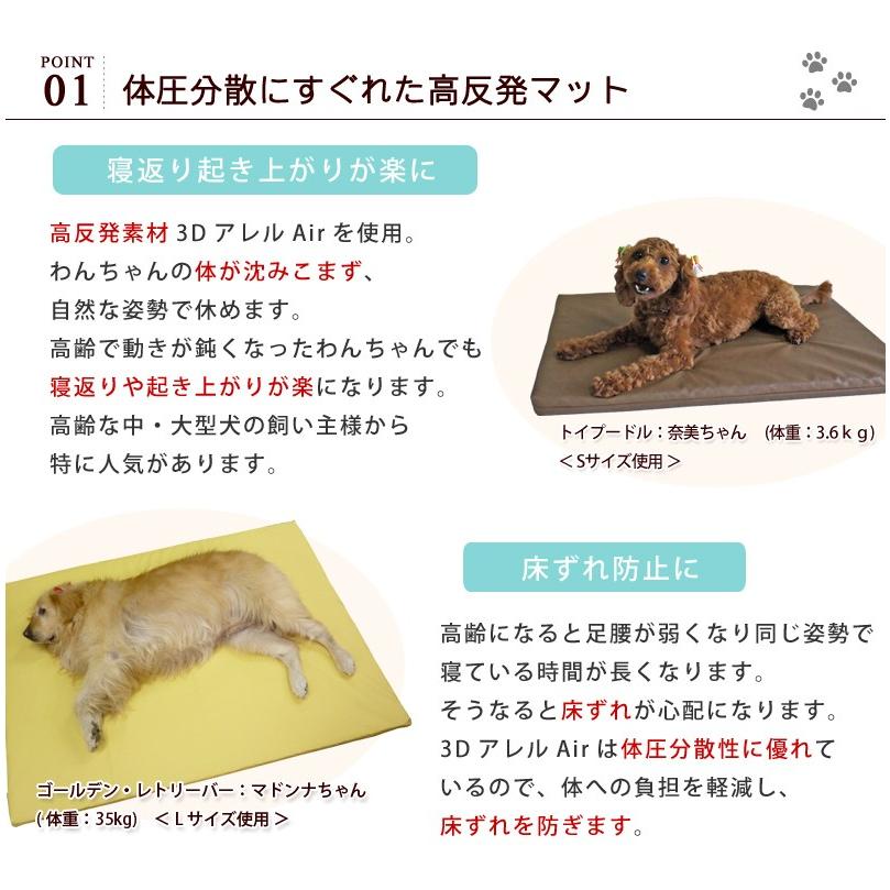 犬用ベッド Sサイズ 約47×66×4cm 小型犬用 ペットケアマット 老犬介護