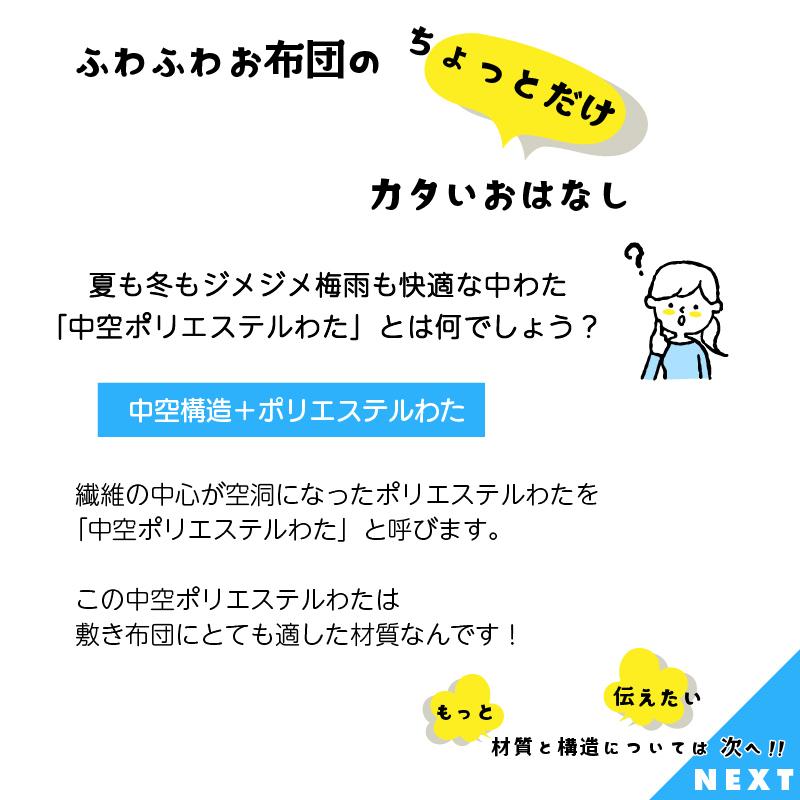 敷布団 敷き布団 シングル 日本製 軽量 LITE ソフト敷布団 100×205cm　洗える　固綿なし 敷きふとん 格安　激安 中空ポリエステルわた｜sleep-plus｜10