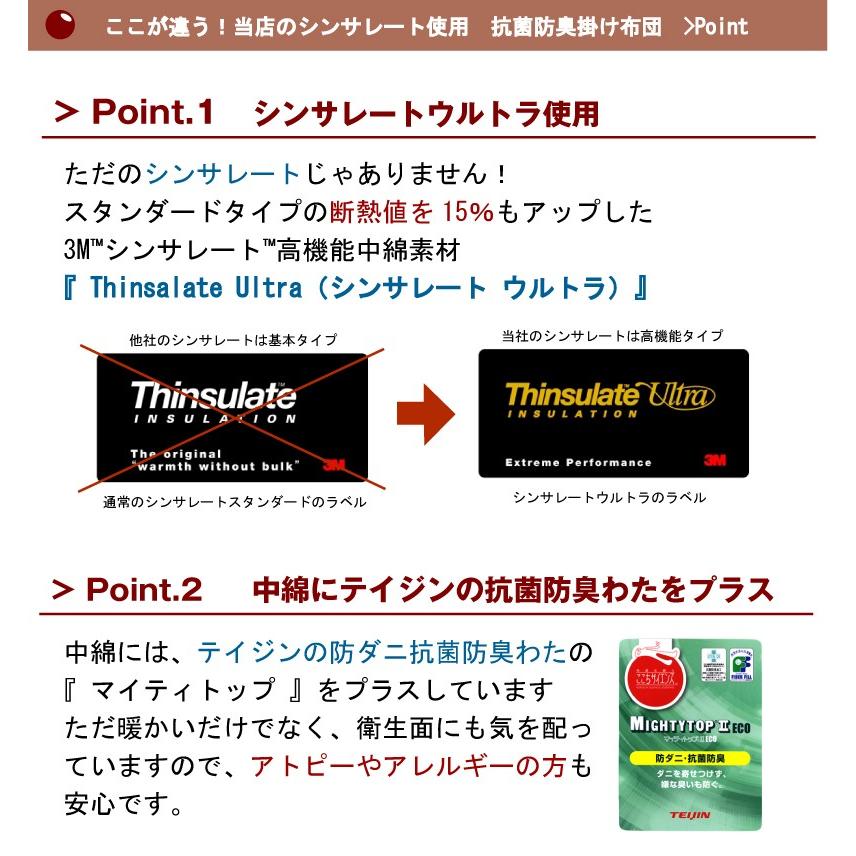 シンサレート 掛け布団 シングル 150×210cm 抗菌 防臭 かけ布団 日本製 ウルトラ 掛布団 thinsulate Ultra S｜sleep-plus｜05