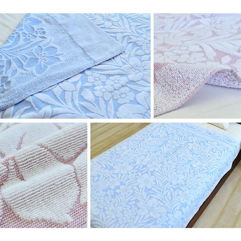 ☆在庫限り☆ 今治産 タオルケット 綿100% シングル 約140×190cm ゆり