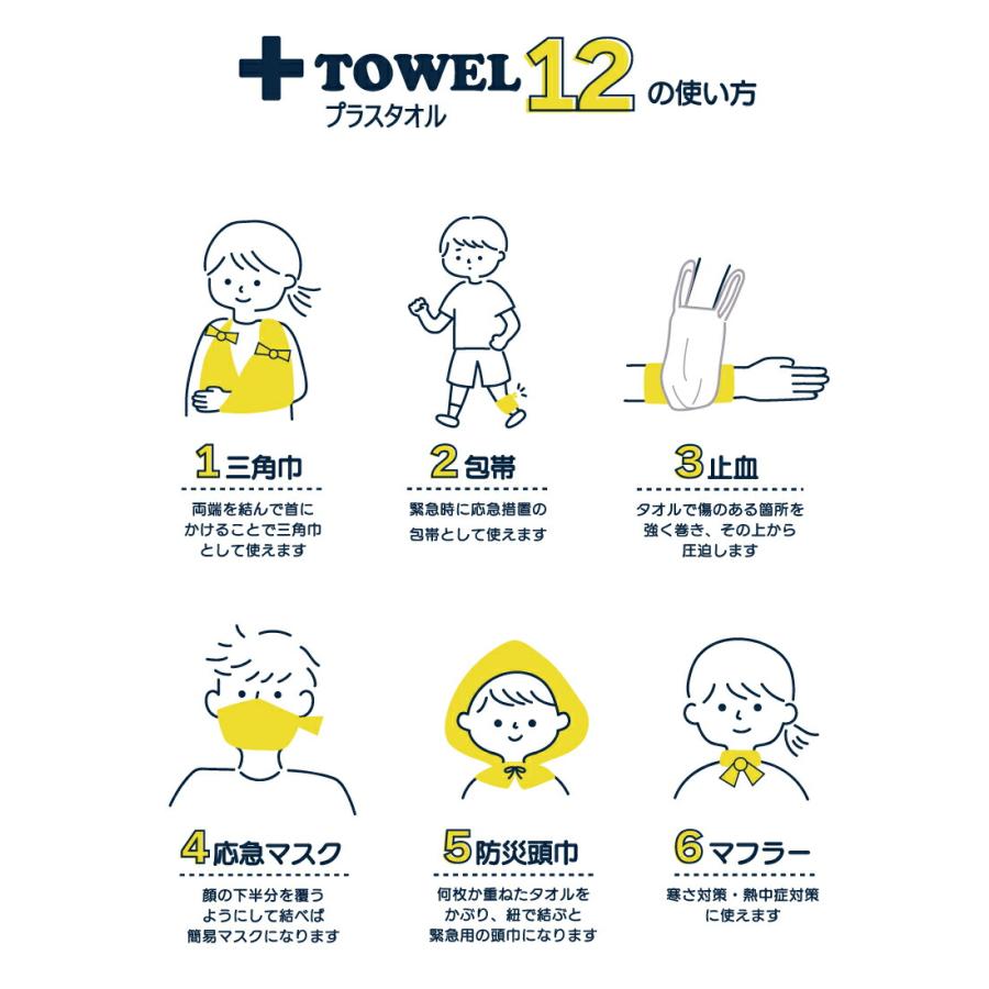 災害用タオル 5枚組 フェイスタオル 約34×82cm プラスタオル 日本製
