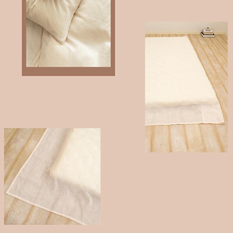 フラットシーツ 麻100% ダブル 約190×260cm キナリ 本麻 ラミー 1枚布